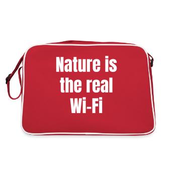 Nature is the real Wi-Fi - Retro Bag - red/white - Back