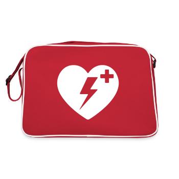 AED emergency defibrillator First Aid - Retro Bag - red/white - Back