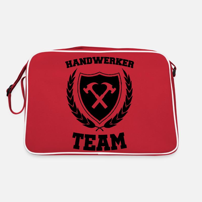 handwerker team - Retro Tasche - Rot/Weiß