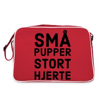 Kleine Titten, großes Herz - Retro Tasche - Rot/Weiß - Hinten