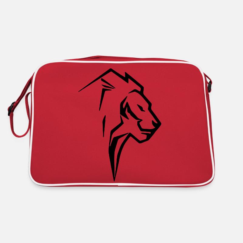 Löwe - Retro Tasche - Rot/Weiß