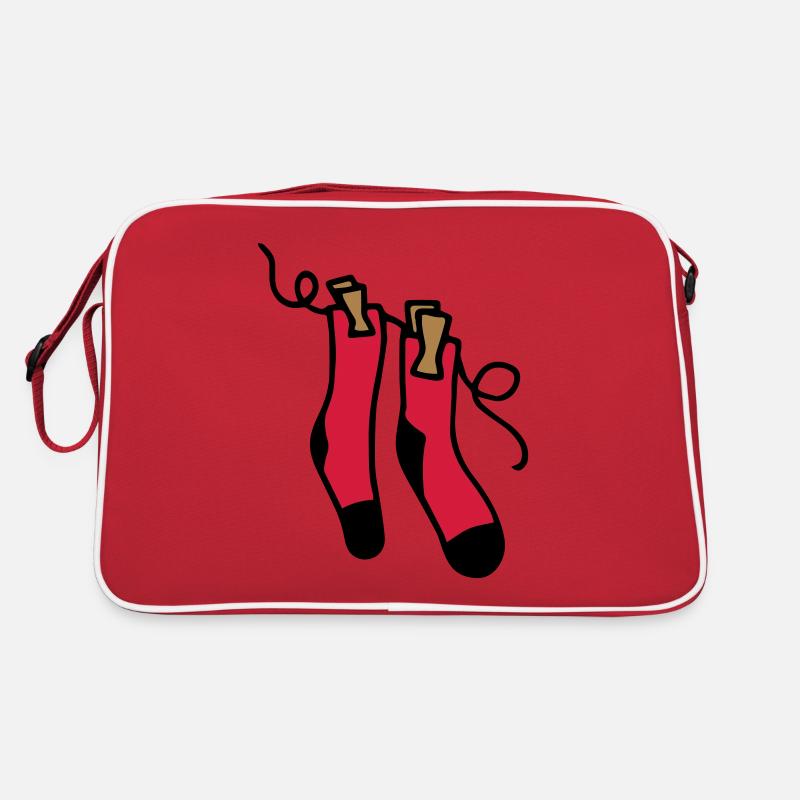 Chaussettes sur corde à linge - Idée cadeau de chaussettes colorées Sac Retro