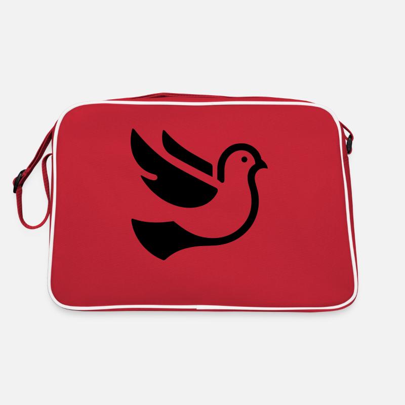 Colombe de la paix volant comme design monochrome minimaliste Sac Retro