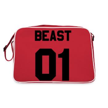 Beast 01 - Retro Tasche - Rot/Weiß - Hinten