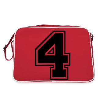 vier - Retro Tasche - Rot/Weiß - Hinten