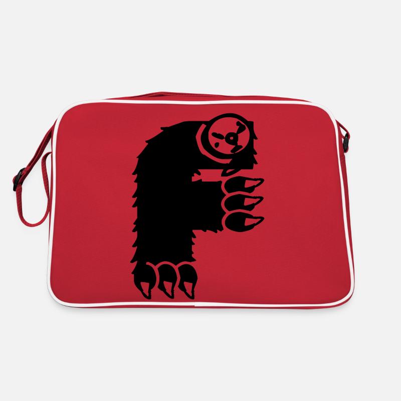 Monster Buchstabe F - Retro Tasche - Rot/Weiß