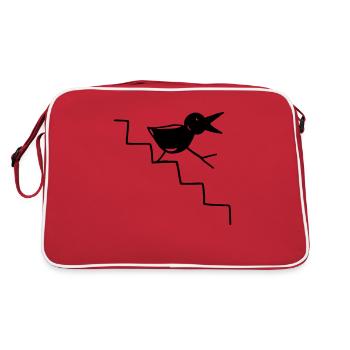 Oiseau descend les escaliers - Sac Retro - rouge/blanc - Dos