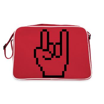 Handzeichen Cursor Rock - Retro Tasche - Rot/Weiß - Hinten