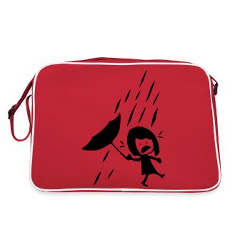 Girl on a rainy day - Retro Bag - red/white - Back