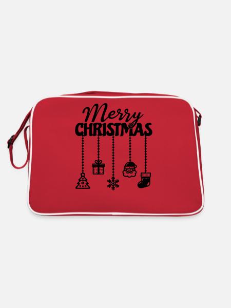 Christmas hanging décor - Retro Bag - red/white - Back