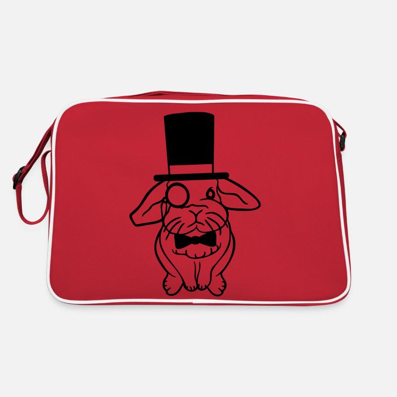 Mr. Bunny Gentleman Chapeau haut de forme Monocle Lunettes Sac Retro