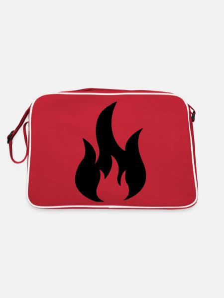 fire - Retro Tasche - Rot/Weiß - Hinten