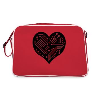 Technology Heart - Retro Bag - red/white - Back