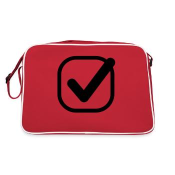 checkmark - Retro Tasche - Rot/Weiß - Hinten