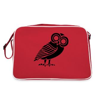 hibou Athéna oiseau symbole Mythologique sagesse - Sac Retro - rouge/blanc - Dos
