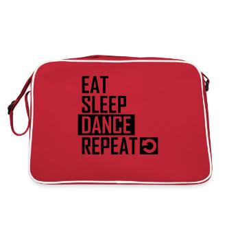 Eat sleep Dance Repeat Tanzen - Retro Tasche - Rot/Weiß - Hinten