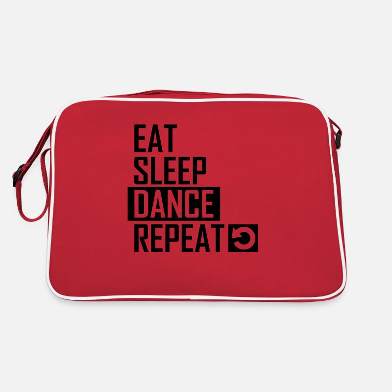 Eat sleep Dance Repeat Tanzen - Retro Tasche - Rot/Weiß
