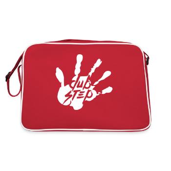 Dub Step Techno Music Party Club Text Handprint - Retro Bag - red/white - Back