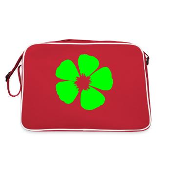 Green Beautiful Flower Spring Summer Nature Flowers - Retro Bag - red/white - Back