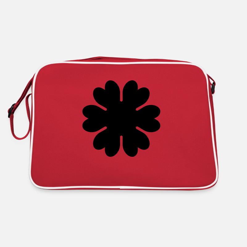 Blume - Blatt - Blüte - Retro Tasche - Rot/Weiß