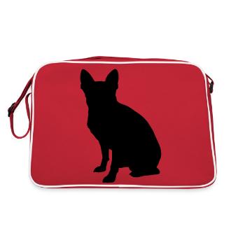 Vector dog Silhouette - Sac Retro - rouge/blanc - Dos