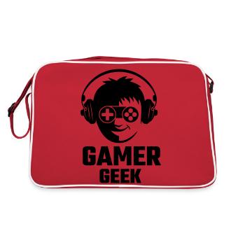 Gamer geek - tshirt gamer - ado gamer, homme gamer - Sac Retro - rouge/blanc - Dos