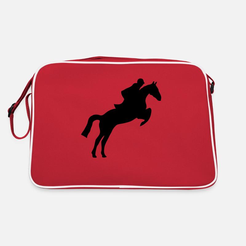Horse Jumping - Retro Tasche - Rot/Weiß