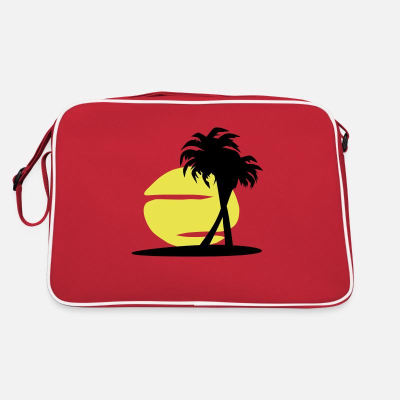 Island Paradise - Summer, Sun, Beach, Palm Trees - Retro Bag