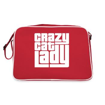 Chat fou Dame Texte Folle Femme Chats Amour - Sac Retro - rouge/blanc - Dos