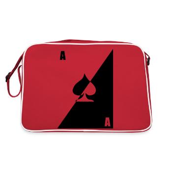 Ace card poker pic pic black white - Retro Bag - red/white - Back