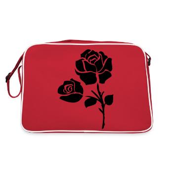 balck_roses_flower - Retro Bag - red/white - Back