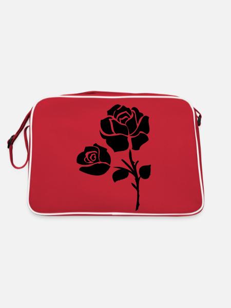 balck_roses_flower - Sac Retro - rouge/blanc - Dos