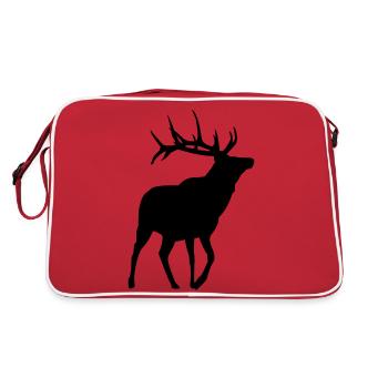 Hirsch - Retro Tasche - Rot/Weiß - Hinten