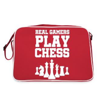 schachfiguren chess - Retro Tasche - Rot/Weiß - Hinten