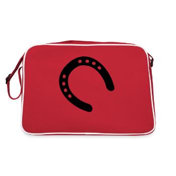 footprints horse - Retro Bag - red/white - Back