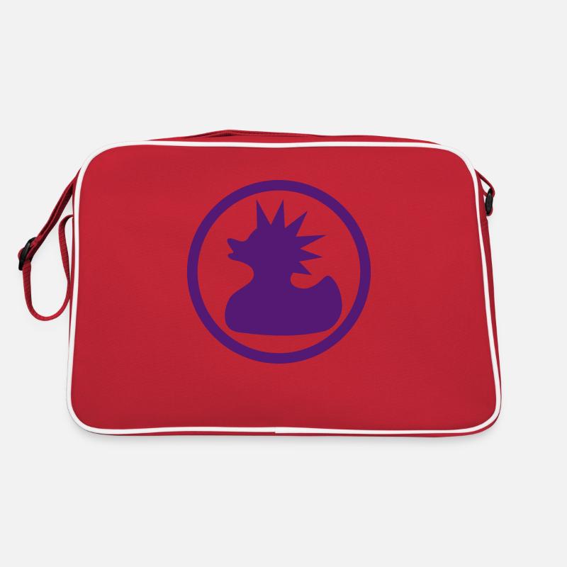 badeente_punk_ring - Retro Tasche - Rot/Weiß