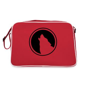 Wolf logo - Retro Bag - red/white - Back