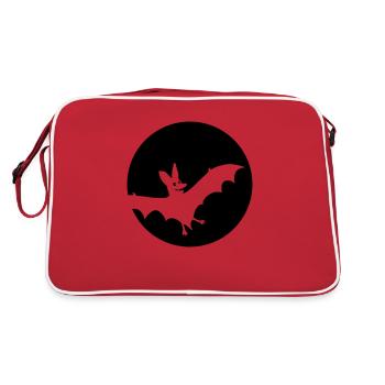 Fledermausmond - Retro Tasche - Rot/Weiß - Hinten