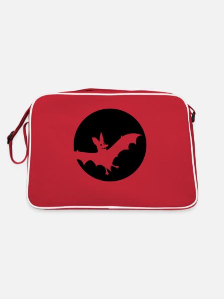 Fledermausmond - Retro Tasche - Rot/Weiß - Hinten