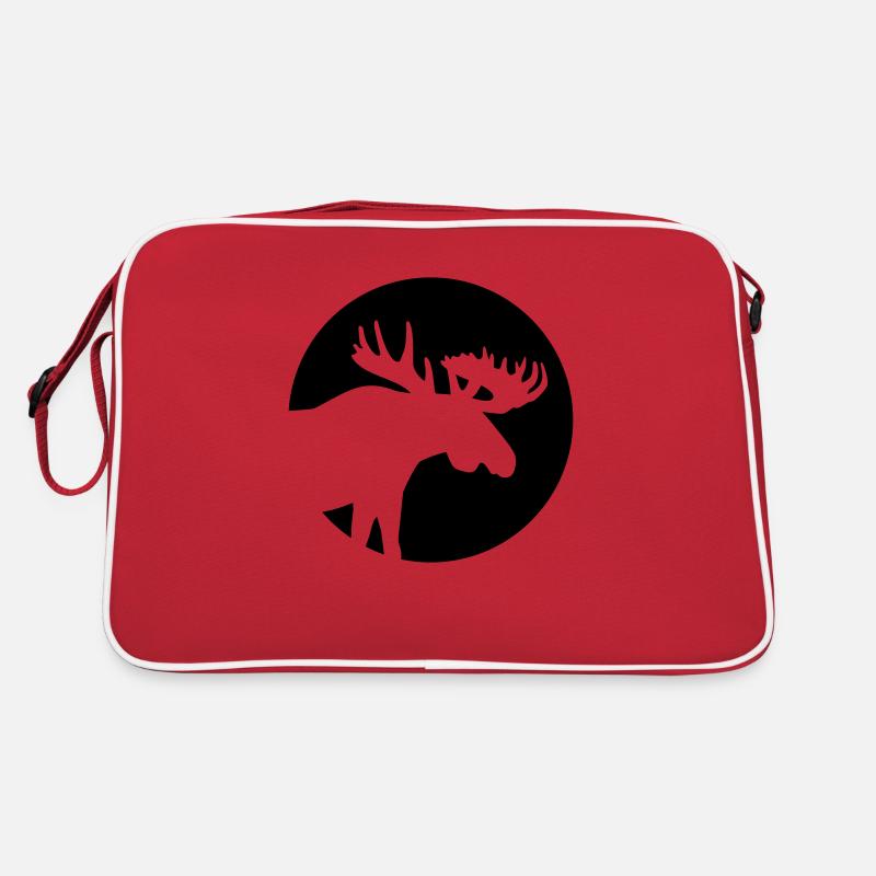 Elch - Retro Tasche - Rot/Weiß