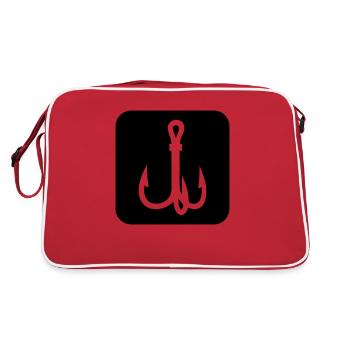 fishing hook icon - Retro Tasche - Rot/Weiß - Hinten