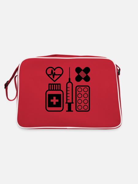 Infirmière T-shirt - Sac Retro - rouge/blanc - Dos