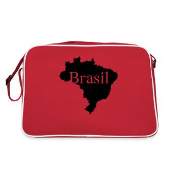 Brazil South America Rio de Janeiro Amazon Map - Retro Bag - red/white - Back
