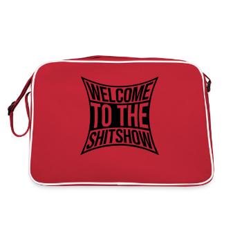 Sarkasmus Spruch Shitshow - Retro Tasche - Rot/Weiß - Hinten