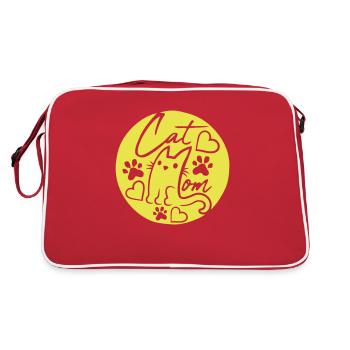 Logo around Cat Mom - Retro Bag - red/white - Back