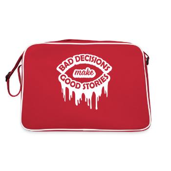 bad decisions great stories - Retro Bag - red/white - Back