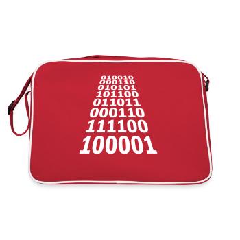 Binary Code Program Language - Retro Bag - red/white - Back