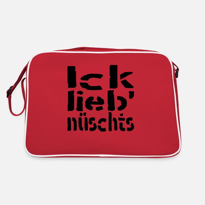 ick lieb nüschts - Retro Tasche - Rot/Weiß