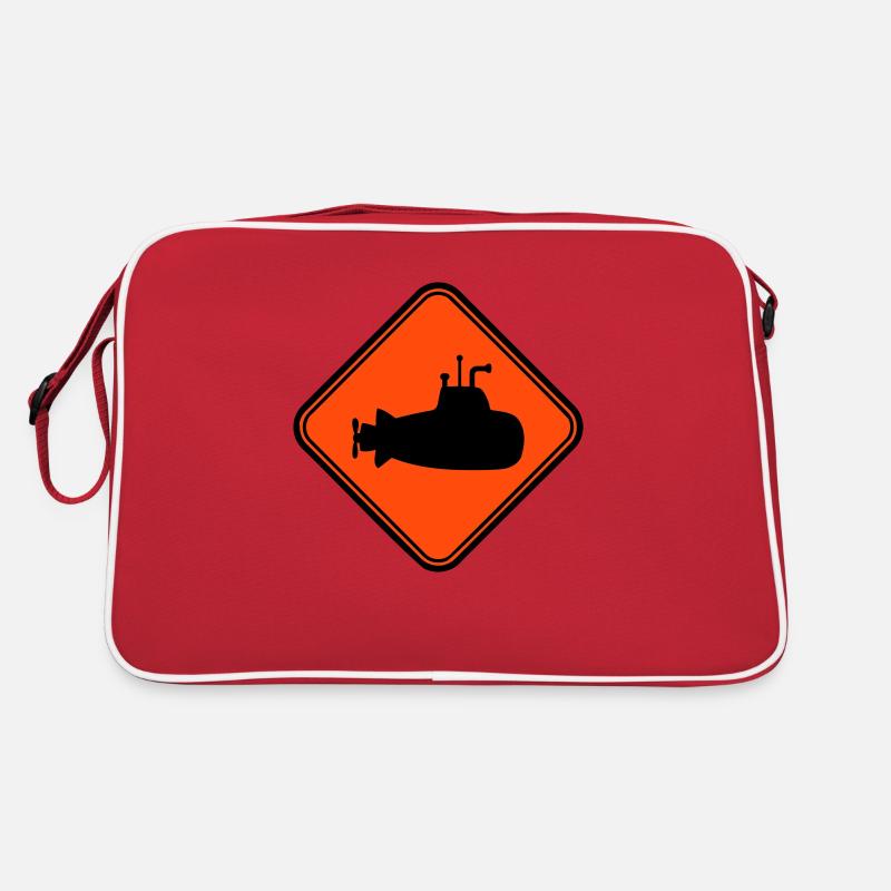 Submarine Shield Warning Warning Danger Notice Logo Retro Bag