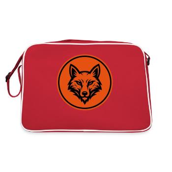 Icône de tête de renard - Sac Retro - rouge/blanc - Dos